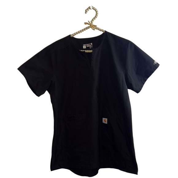 Carhartt Black Short-Sleeve V-Neck Scrub Top - Picture 2 of 6